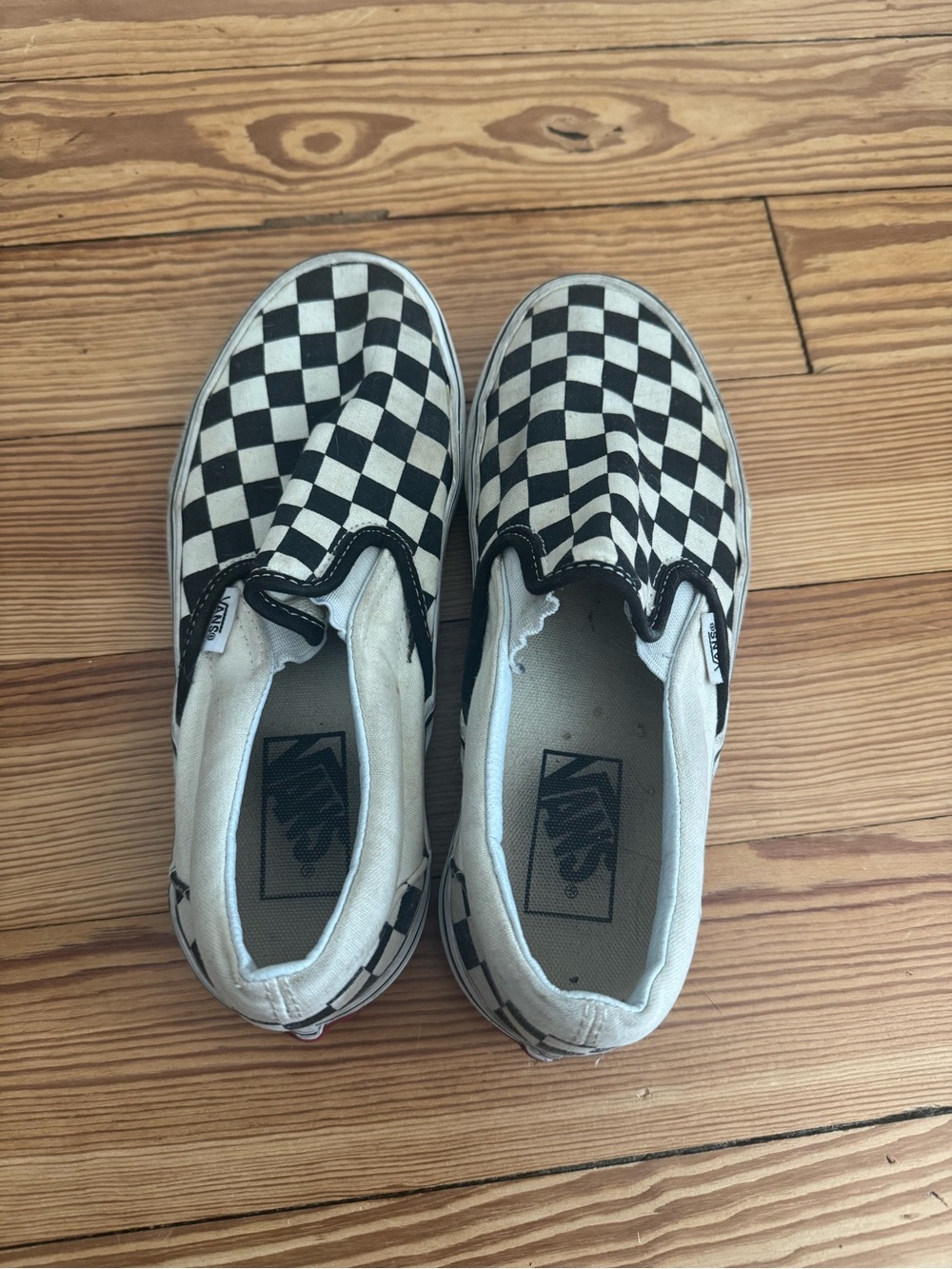 Vans Kids Checkerboard Slip-On Sneakers - Black & White
